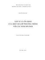 xấp xỉ và ổn định của một số lớp phương trình với các hàm splines 