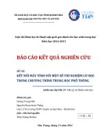 KẾT NỐI MÁY TÍNH VỚI MỘT SỐ THÍ NGHIỆM CƠ HỌC TRONG CHƯƠNG TRÌNH TRUNG HỌC PHỔ THÔNG