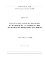 Nghiên cứu xây dựng quy trình phân tích và đánh giá mức độ ô nhiễm các hợp chất cơ clo mạch ngắn trong nước mặt trên địa bàn một số quận thuộc thành phố hà nội 