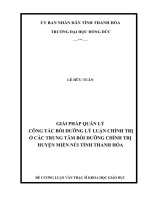 TÓM TẮT LUẬN VĂN: GIẢI PHÁP QUẢN LÝ CÔNG TÁC BỒI DƯỠNG LÝ LUẬN CHÍNH TRỊ