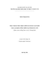 Thực trạng thực hiện chính sách đào tạo nghề cho lao động nông thôn tại tỉnh hưng yên ( khảo sát tại xã hồng nam và xã lý thường kiệt) 