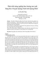 Phát triển nông nghiệp theo hướng sản xuất hàng hóa ở huyện quảng ninh tỉnh quảng bình 