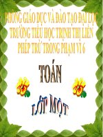 Bài giảng Toán 1 chương 2 bài 8: Phép trừ trong phạm vi 6