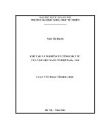 Chế tạo và nghiên cứu tính chất từ của vật liệu nano tổ hợp fe3o4 – GO 