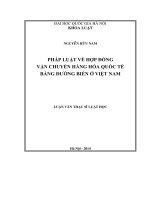 Pháp luật về hợp đồng vận chuyển hàng hóa quốc tế bằng đường biển ở việt nam 