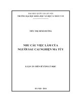 Nhu cầu việc làm của người sau cai nghiện ma túy 