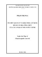 Tổ chức quản lý và khai thác, sử dụng hồ sơ cán bộ, công chức của các cơ quan nhà nước cấp bộ 