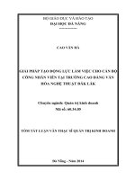 Giải pháp tạo động lực làm việc cho cán bộ công nhân viên tại trường cao đẳng văn hóa nghệ thuật đăk lăk