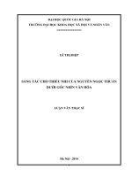 Sáng tác cho thiếu nhi của nguyễn ngọc thuần dưới góc nhìn văn hóa 