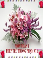 Bài giảng Toán 1 chương 2 bài 8: Phép trừ trong phạm vi 6