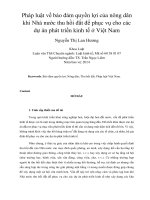 Pháp luật về bảo đảm quyền lợi của nông dân khi nhà nước thu hồi đất để phục vụ cho các dự án phát triển kinh tế ở việt nam 