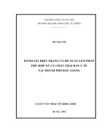 Đánh giá hiện trạng và đề xuất giải pháp phù hợp xử lý chất thải rắn y tế tại thành phố bắc giang 