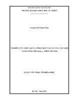 Nghiên cứu chế tạo và tính chất vật lý của vật liệu nano tinh thể sixge1 x trên nền sio2 