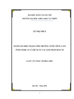 Đánh giá hiện trạng môi trường nước sông cấm tỉnh nghệ an và đề xuất các giải pháp bảo vệ 