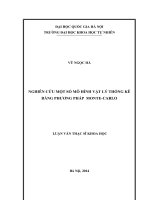 Nghiên cứu một số mô hình vật lý thống kê bằng phương pháp monte carlo 