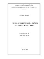 Vấn đề dinh dưỡng của trẻ em trên báo chí việt nam 