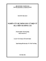 Luận văn nghiên cứu hệ thống bầu cử điện tử dựa trên mã đồng cấu 