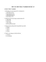 100 câu trắc nghiệm dược lý