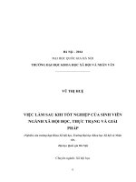 Việc làm sau khi tốt nghiệp của sinh viên ngành xã hội học, thực trạng và giải pháp 