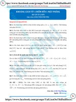 Bài tập khoảng cách từ một điểm tới một mặt phẳng phần 3 thầy lê bá trần phương 