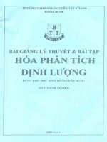 BÀI GIẢNG LÝ THUYẾT BÀI TẬP HÓA PHÂN TÍCH ĐỊNH LƯỢNG