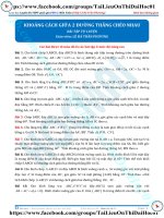 Bài tập khoảng cách giữa hai đường thảng chéo nhau thầy lê bá trần phương 