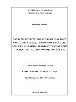 Xây dựng hệ thống bài tập nhằm phát triển các tố chất thể lực trong môn đá cầu cho sinh viên k55 đại học giáo dục thể chất khoa thể dục thể thao trường đại học tây bắc