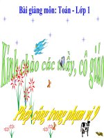 Bài giảng Toán 1 chương 2 bài 13: Phép cộng trong phạm vi 9