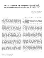 QUẢN LÝ QUAN HỆ TỘC NGƯỜI VÀ CỦNG CỐ KHỐI ĐẠI ĐOÀN KẾT DÂN TỘC Ở TÂY NGUYÊN HIỆN NAY