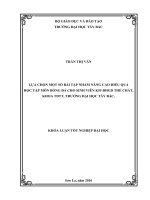 Lựa chọn một số bài tập nhằm nâng cao hiệu qủa học tập môn bóng đá cho sinh viên k55 ĐHGD thể chất, khoa TDTT trường đại học tây bắc