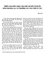 TRIỀU NGUYỄN THỰC THI CHỦ QUYỀN Ở QUẦN ĐẢO HOÀNG SA VÀ TRƯỜNG SA