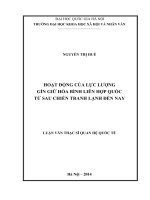 Hoạt động của lực lượng gìn giữ hòa bình liên hợp quốc từ sau chiến tranh lạnh đến nay 