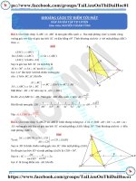 Bài tập khoảng cách từ điểm tới mặt có đáp án thầy nguyễn thanh tùng 