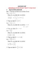 Giải bài tập đề cương Trường THPT Trần Phú TPHCM Chương II: HÀM SỐ BẬC NHẤT VÀ BẬC HAI  I.Đại cương hàm số