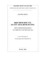Hiệp định đối tác xuyên thái bình dương tiến trình đàm phán và những vấn đề đặt ra 