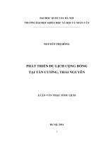 Phát triển du lịch cộng đồng tại tân cương, thái nguyên 