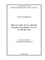Hợp tác quốc tế của trường đại học giao thông vận tải từ 1994 đến 2013 