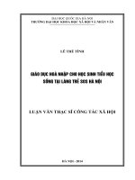 Giáo dục hòa nhập cho học sinh tiểu học sống tại làng trẻ SOS hà nội 