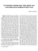 VỀ CHƯƠNG TRÌNH MỤC TIÊU QUỐC GIA XÓA ĐÓI GIẢM NGHÈO Ở VIỆT NAM