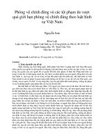 Phòng vệ chính đáng và các tội phạm do vượt quá giới hạn phòng vệ chính đáng theo luật hình sự việt nam 