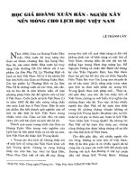 HỌC GIẢ HOÀNG XUÂN HÃN  NGƯỜI XÂY NỀN MÓNG CHO LỊCH HỌC VIỆT NAM