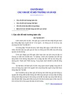CÁC VẤN ĐỀ VỀ MÔI TRƯỜNG VÀ XÃ HỘI
