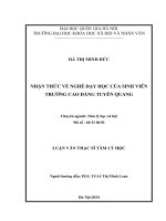 Nhận thức về nghề dạy học của sinh viên trường cao đẳng tuyên quang 