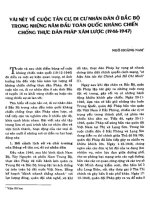 VÀI NÉT VỀ CUỘC TẢN CƯ DI CƯ NHÂN DÂN Ở BẮC BỘ TRONG NHỮNG NĂM ĐẦU TOÀN QUỐC KHÁNG CHIẾN CHỐNG PHÁP