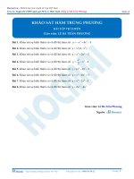 Bài tập khảo sát hàm trùng phương thầy lê bá trần phương 