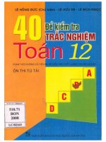 Tập hợp 40 Đề kiểm tra trắc nghiệm toán ĐHGQ