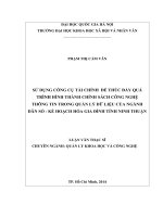 Sử dụng công cụ tài chính để thúc đẩy quá trình hình thành chính sách công nghệ thông tin trong quản lý dữ liệu của ngành dân số   kế hoạch hóa gia đình tỉnh ninh thuận 