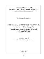 Chính sách an sinh xã hội đối với nông dân trong quá trình đô thị hóa (nghiên cứu trường hợp huyện ba vì, thành phố hà nội) 