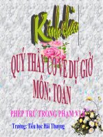 Bài giảng Toán 1 chương 2 bài 12: Phép trừ trong phạm vi 8