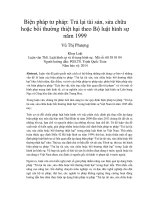 Biện pháp tư pháp trả lại tài sản, sửa chữa hoặc bồi thường thiệt hại theo bộ luật hình sự năm 1999 